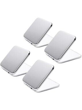 Set of 4 Compact Double-Sided Pocket Mirrors - Metal, Magnifying